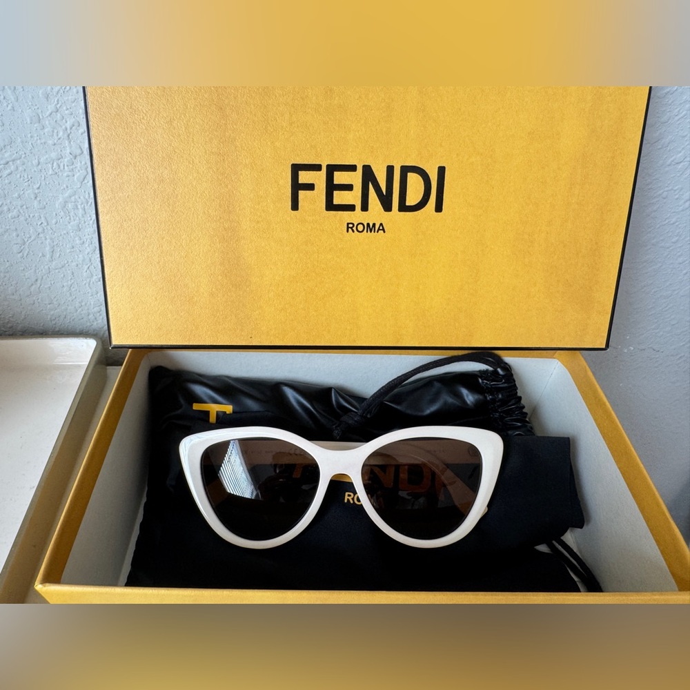 Fendi Women's Cream Cat-Eye Sunglasses